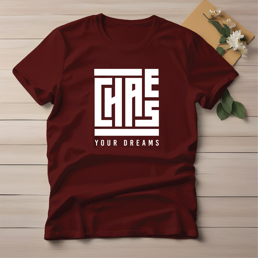Half Sleeve t-shirt print Chase Your Dreams