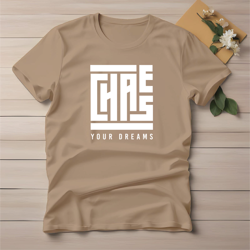 Half Sleeve t-shirt print Chase Your Dreams
