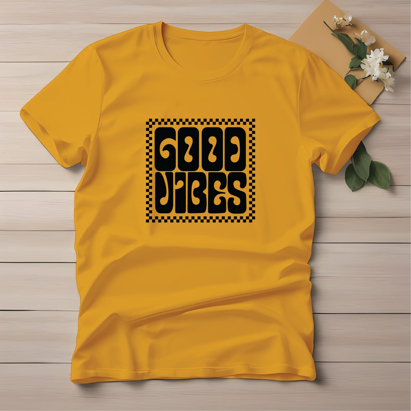 Half Sleeve t-shirt print Good Vibes