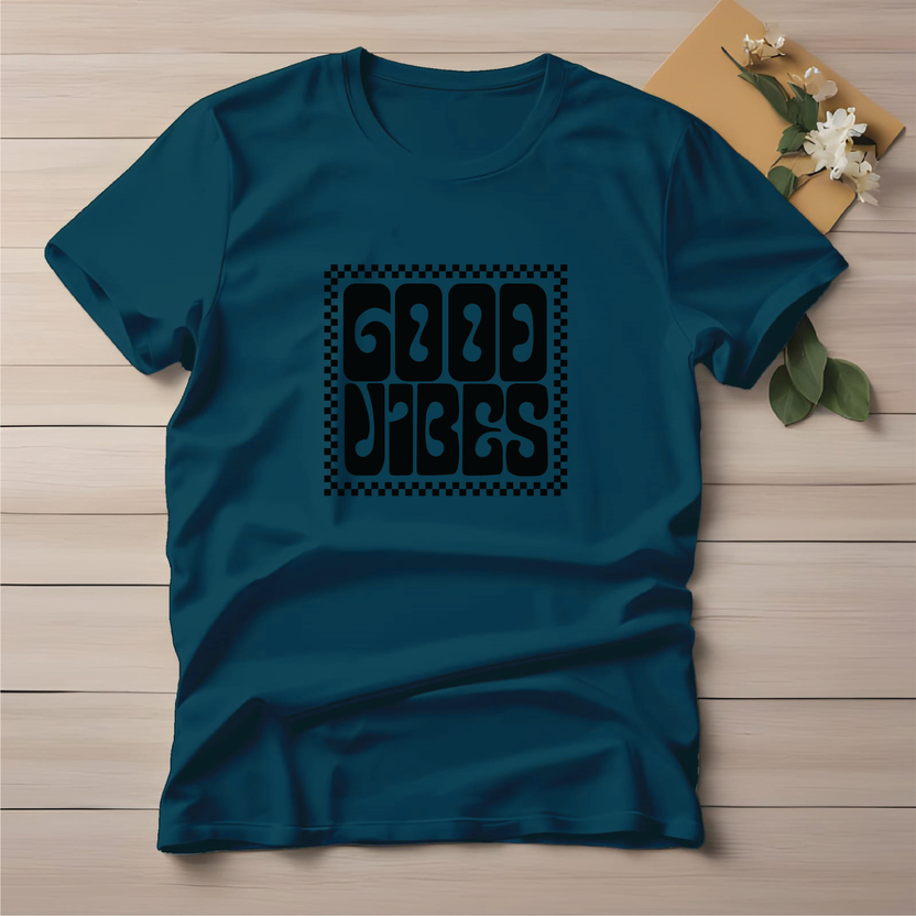 Half Sleeve t-shirt print Good Vibes
