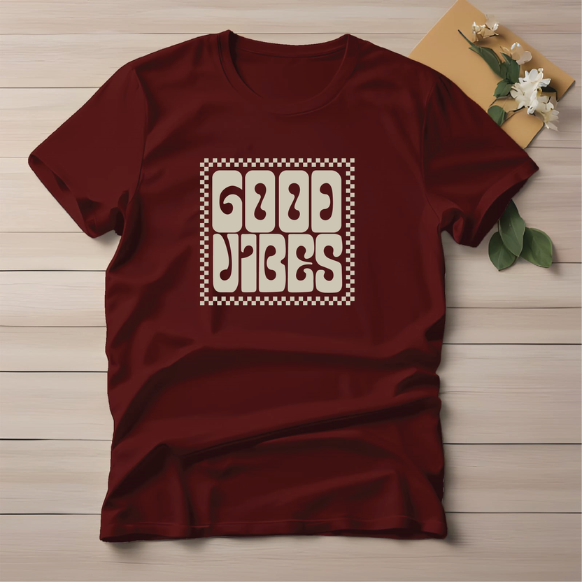 Half Sleeve t-shirt print Good Vibes