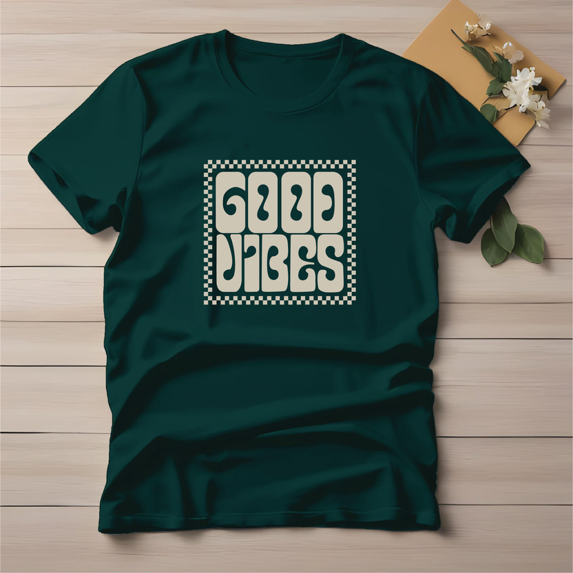 Half Sleeve t-shirt print Good Vibes