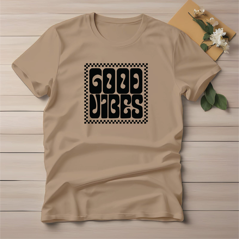 Half Sleeve t-shirt print Good Vibes