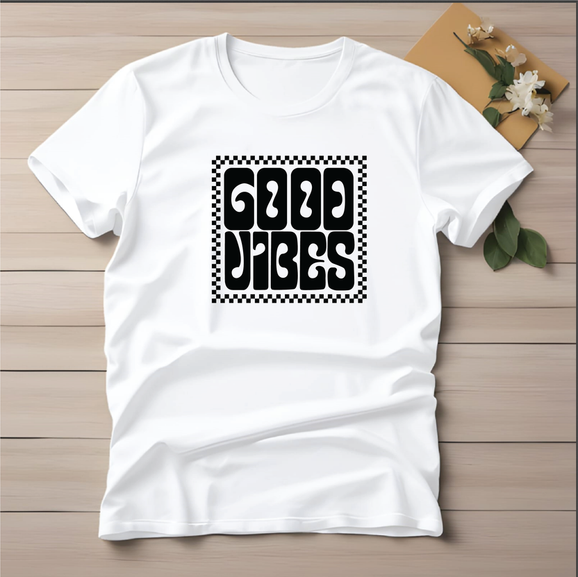 Half Sleeve t-shirt print Good Vibes