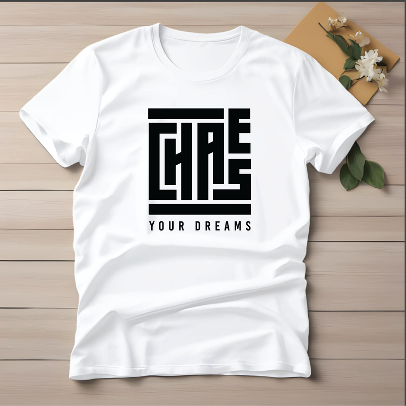 Half Sleeve t-shirt print Chase Your Dreams