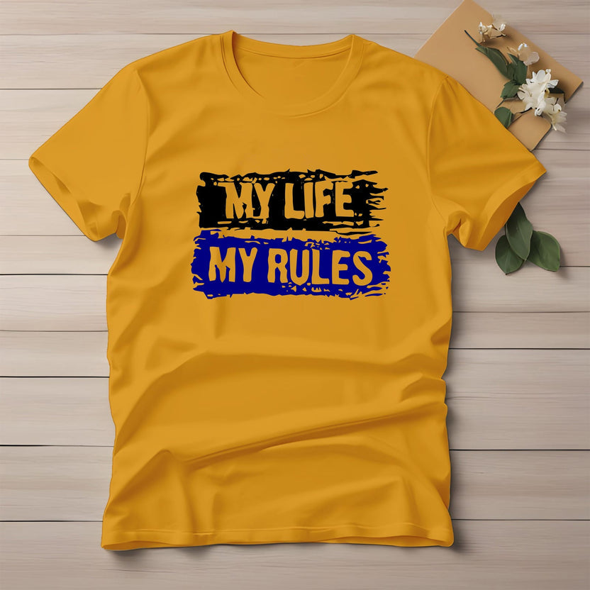 Half Sleeve t-shirt print MY LIFE MY RULES