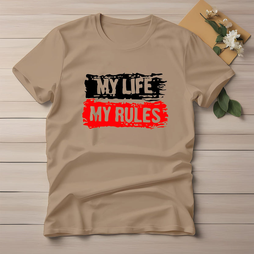 Half Sleeve t-shirt print MY LIFE MY RULES