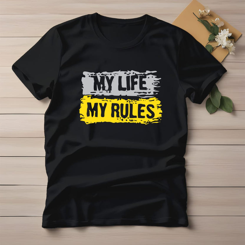 Half Sleeve t-shirt print MY LIFE MY RULES