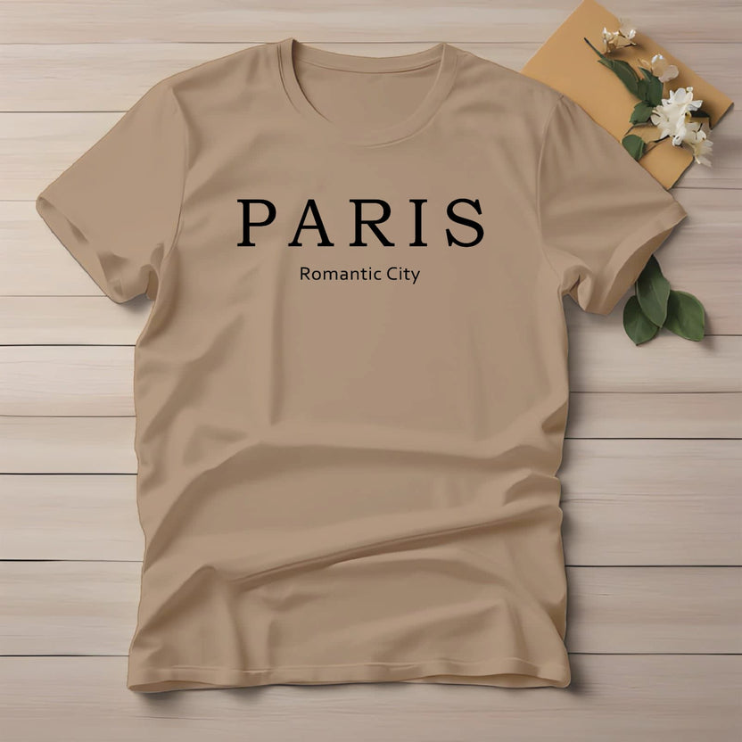 Half Sleeve t-shirt print PARIS romantic city
