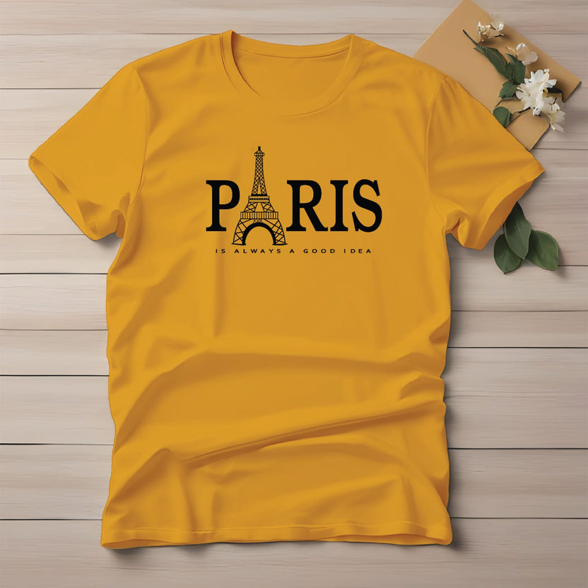 Half Sleeve t-shirt print PARIS eiffel tower