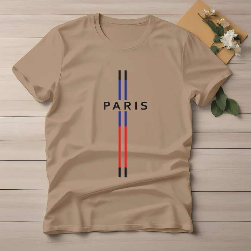 Half Sleeve t-shirt print PARIS vertical line