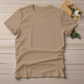 Half Sleeve Solid Premium Cotton T-shirt- Biscuit