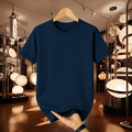 Half Sleeve Solid Premium Cotton T-shirt- Neavy Blue